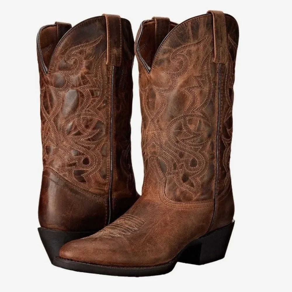 Laredo Maddie 51112 Western Cowboy Boots Brown Distressed Leather Size 7 M